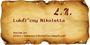 Lukácsy Nikoletta névjegykártya