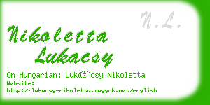 nikoletta lukacsy business card